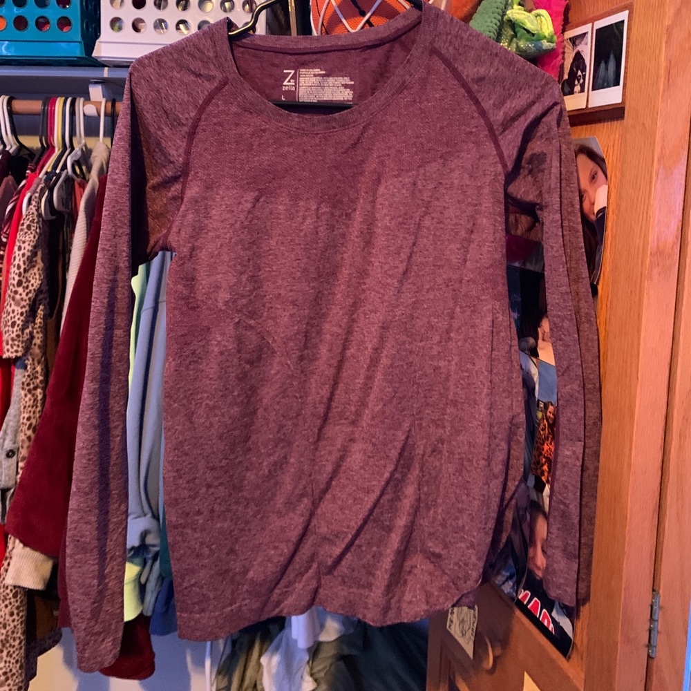 zella work out fitted long sleeve tee